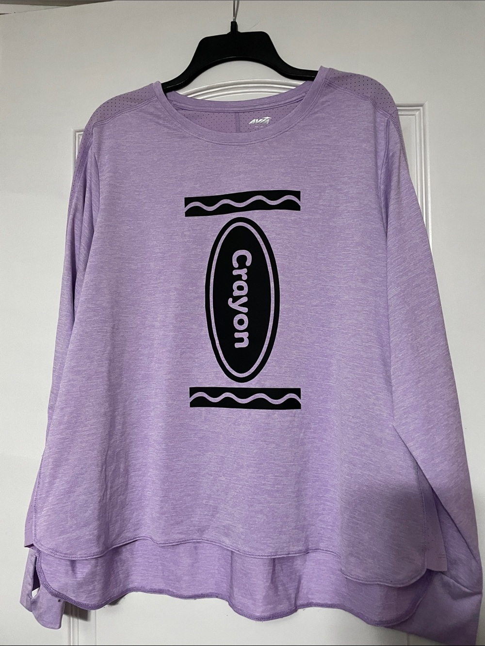 Avia Lavender Graphic Crayon Long Sleeve Sweatshirt